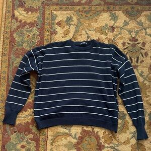Women’s Brandy Melville Navy Blue Striped Sweater One Size